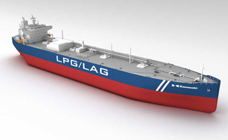 Kawasaki Receives an Order for an 86,700 m³ LPG-fueled LPG/ LAG Carrier