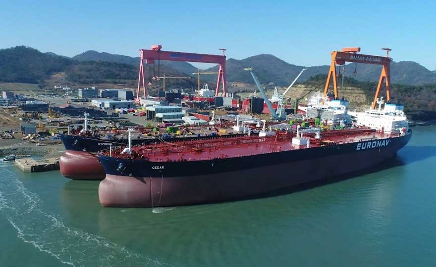 Daehan Shipbuilding Co., Ltd. holds two EURONAV crude oil tankers' naming ceremony